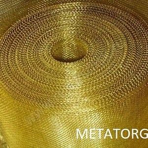 Сетка латунная тканая 0.09х0.06 мм Л80 ГОСТ 6613-86